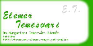 elemer temesvari business card