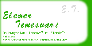 elemer temesvari business card